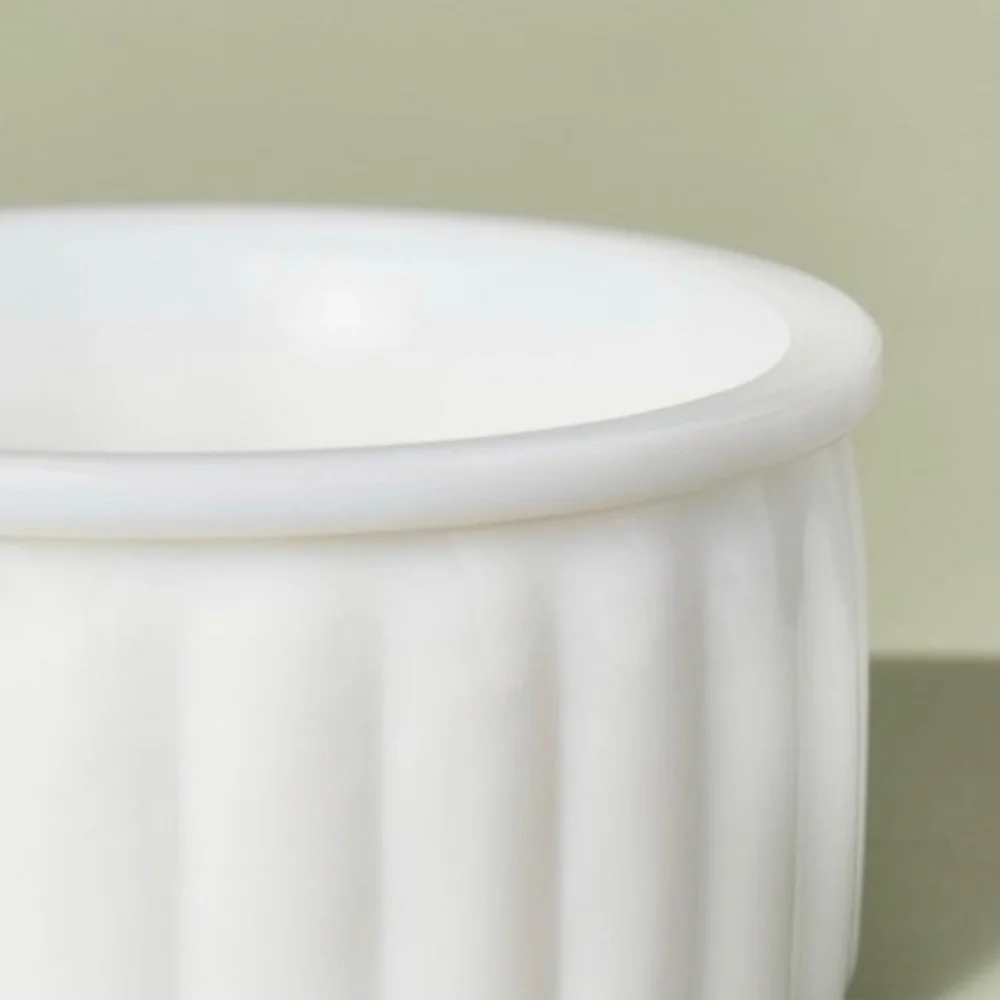 Hearth & Hand NWT Milk Glass Ribbed Trinket Dish In White